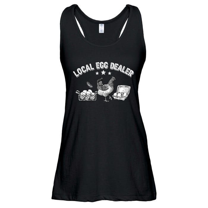 Local Egg Dealer Funny Chicken Lover Farm Farmer Gift Ladies Essential Flowy Tank