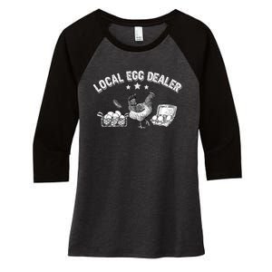 Local Egg Dealer Funny Chicken Lover Farm Farmer Gift Women's Tri-Blend 3/4-Sleeve Raglan Shirt