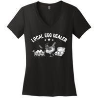 Local Egg Dealer Funny Chicken Lover Farm Farmer Gift Women's V-Neck T-Shirt