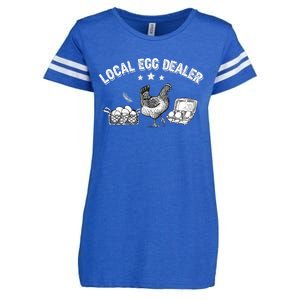 Local Egg Dealer Funny Chicken Lover Farm Farmer Gift Enza Ladies Jersey Football T-Shirt