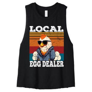 Local Egg Dealer Funny Egg Peddler Chicken Egg Farmer Women's Racerback Cropped Tank