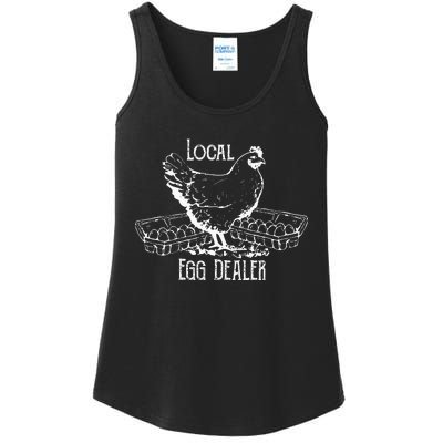 Local Egg Dealer Funny Bleached Chicken Lover Farm Farmer Ladies Essential Tank