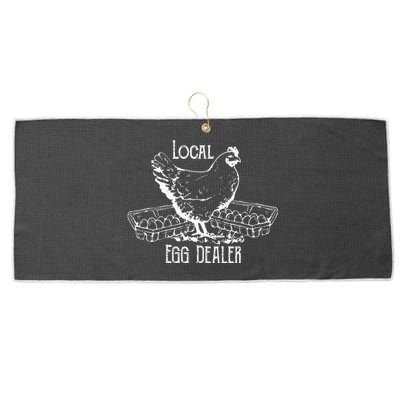 Local Egg Dealer Funny Bleached Chicken Lover Farm Farmer Large Microfiber Waffle Golf Towel