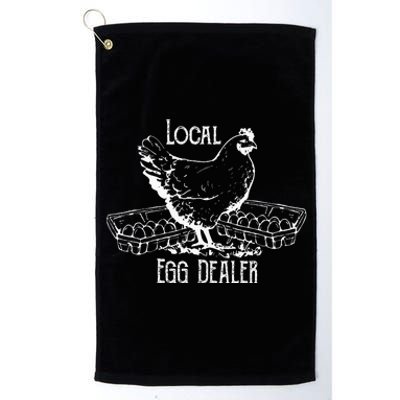 Local Egg Dealer Funny Bleached Chicken Lover Farm Farmer Platinum Collection Golf Towel