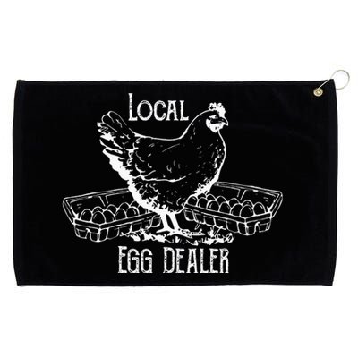 Local Egg Dealer Funny Bleached Chicken Lover Farm Farmer Grommeted Golf Towel