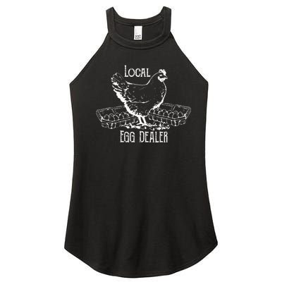 Local Egg Dealer Funny Bleached Chicken Lover Farm Farmer Women's Perfect Tri Rocker Tank