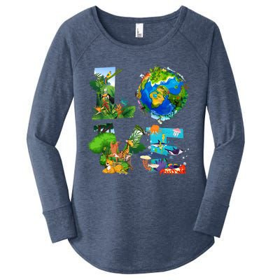 Love Earth Day 53rd Anniversary Save Our Planet Environt Gift Women's Perfect Tri Tunic Long Sleeve Shirt