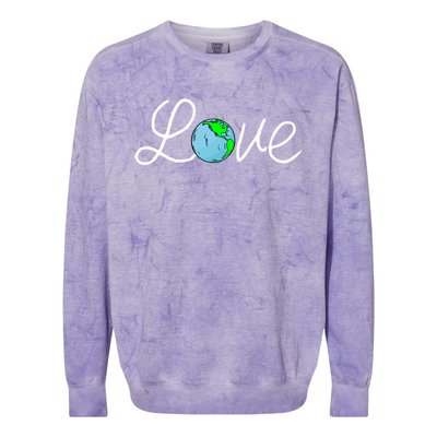 Love Earth Day Save The Planet Nature Lover Environtalist Gift Colorblast Crewneck Sweatshirt