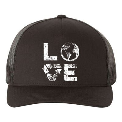 Love Earth Day 90s Vintage Recycling Or Teacher Yupoong Adult 5-Panel Trucker Hat