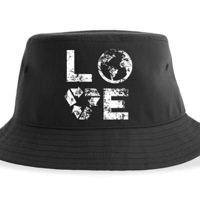 Love Earth Day 90s Vintage Recycling Or Teacher Sustainable Bucket Hat