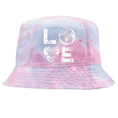 Love Earth Day 90s Vintage Recycling Or Teacher Tie-Dyed Bucket Hat