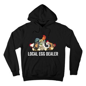 Local Egg Dealer Funny Bleached Chicken Lover Farm Farmer Hoodie