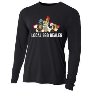 Local Egg Dealer Funny Bleached Chicken Lover Farm Farmer Cooling Performance Long Sleeve Crew