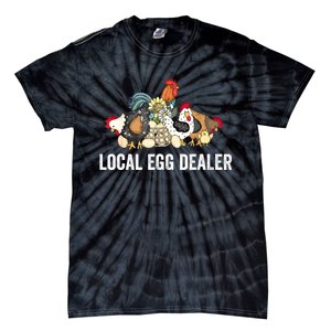 Local Egg Dealer Funny Bleached Chicken Lover Farm Farmer Tie-Dye T-Shirt