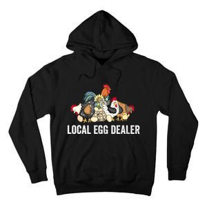 Local Egg Dealer Funny Bleached Chicken Lover Farm Farmer Tall Hoodie