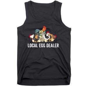 Local Egg Dealer Funny Bleached Chicken Lover Farm Farmer Tank Top