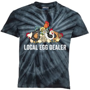 Local Egg Dealer Funny Bleached Chicken Lover Farm Farmer Kids Tie-Dye T-Shirt