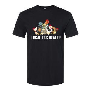 Local Egg Dealer Funny Bleached Chicken Lover Farm Farmer Softstyle CVC T-Shirt