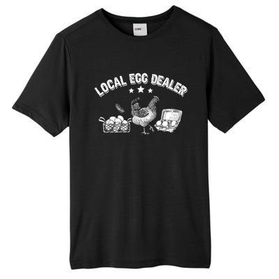 Local Egg Dealer Funny Bleached Chicken Lover Farm Farmer Tall Fusion ChromaSoft Performance T-Shirt