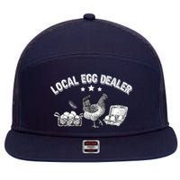 Local Egg Dealer Funny Bleached Chicken Lover Farm Farmer 7 Panel Mesh Trucker Snapback Hat
