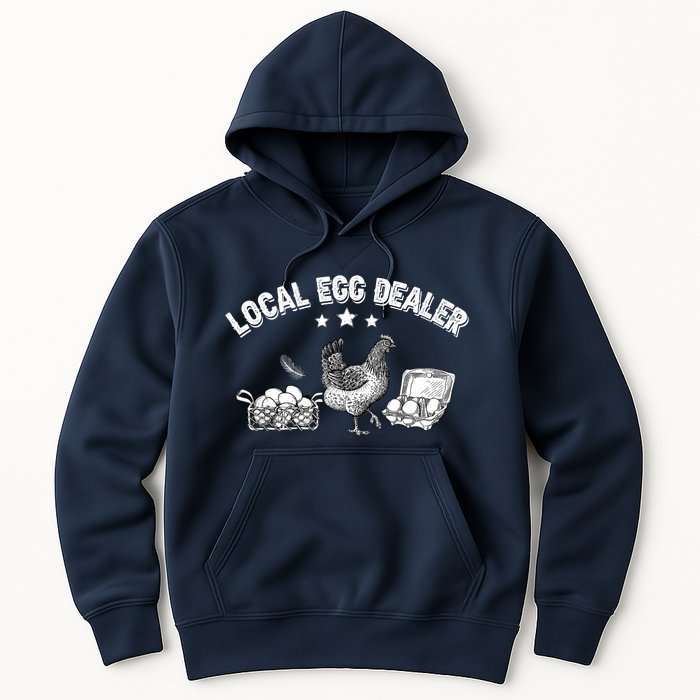 Local Egg Dealer Funny Bleached Chicken Lover Farm Farmer Hoodie