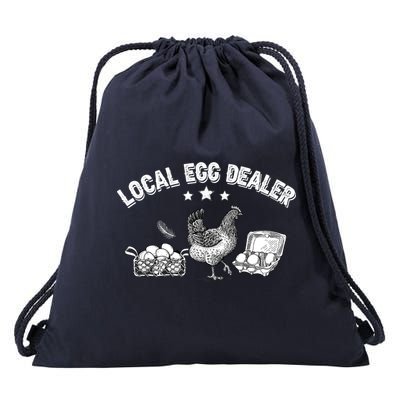Local Egg Dealer Funny Bleached Chicken Lover Farm Farmer Drawstring Bag