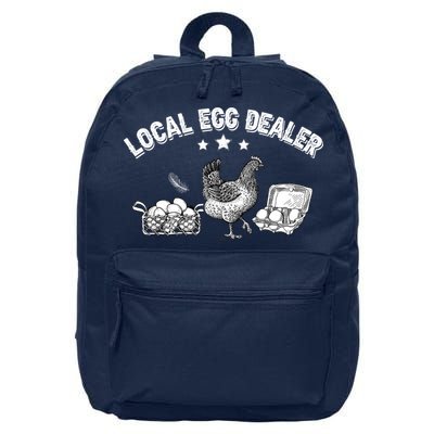 Local Egg Dealer Funny Bleached Chicken Lover Farm Farmer 16 in Basic Backpack
