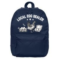 Local Egg Dealer Funny Bleached Chicken Lover Farm Farmer 16 in Basic Backpack