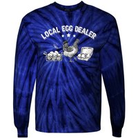 Local Egg Dealer Funny Bleached Chicken Lover Farm Farmer Tie-Dye Long Sleeve Shirt