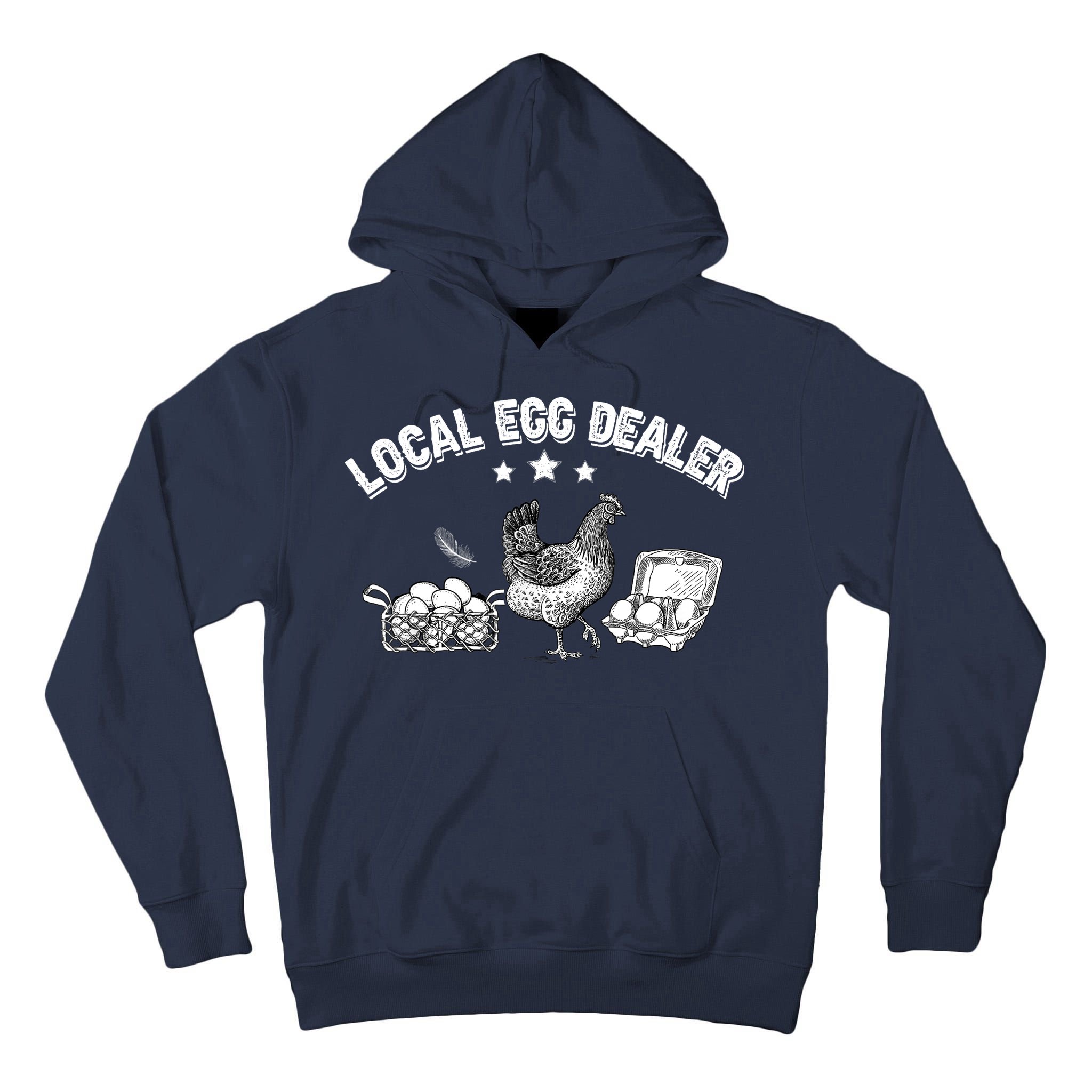Local Egg Dealer Funny Bleached Chicken Lover Farm Farmer Tall Hoodie