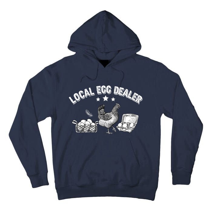 Local Egg Dealer Funny Bleached Chicken Lover Farm Farmer Tall Hoodie