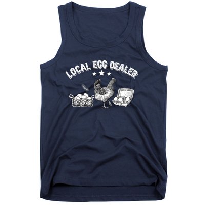 Local Egg Dealer Funny Bleached Chicken Lover Farm Farmer Tank Top