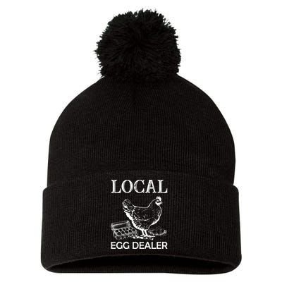 Local Egg Dealer Funny Chicken Pom Pom 12in Knit Beanie