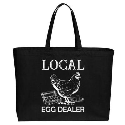 Local Egg Dealer Funny Chicken Cotton Canvas Jumbo Tote