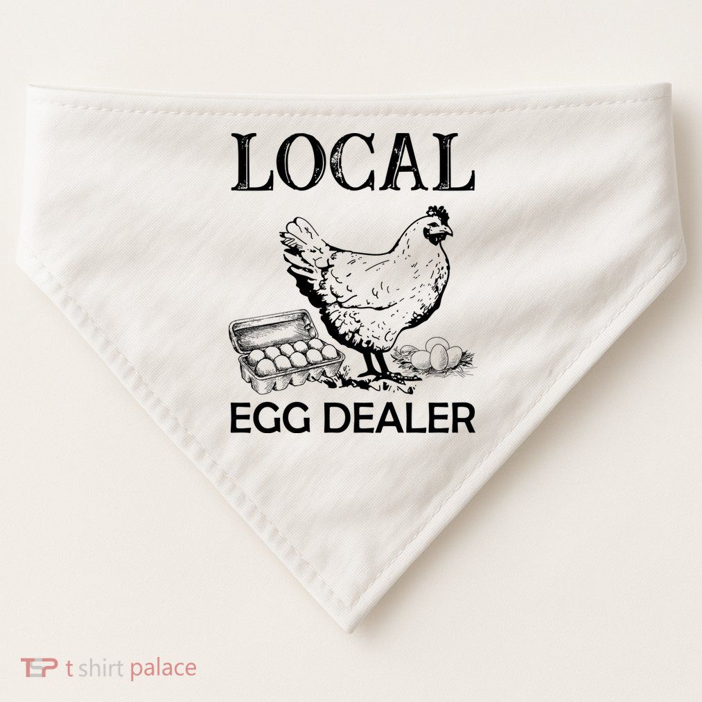 Local Egg Dealer Funny Chicken USA-Made Doggie Bandana