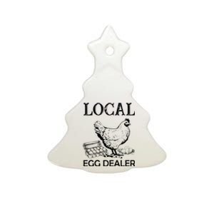 Local Egg Dealer Funny Chicken Ceramic Tree Ornament