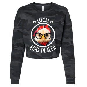 Local Egg Dealer for Chicken Farms and Farmers Funny Chicken Cropped Pullover Crew