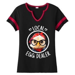 Local Egg Dealer for Chicken Farms and Farmers Funny Chicken Ladies Halftime Notch Neck Tee