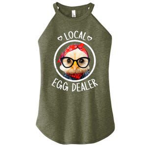 Local Egg Dealer for Chicken Farms and Farmers Funny Chicken Women's Perfect Tri Rocker Tank