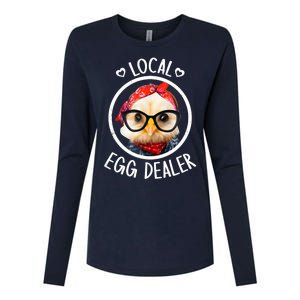 Local Egg Dealer for Chicken Farms and Farmers Funny Chicken Womens Cotton Relaxed Long Sleeve T-Shirt