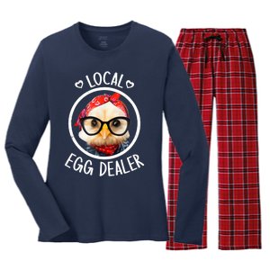 Local Egg Dealer for Chicken Farms and Farmers Funny Chicken Women's Long Sleeve Flannel Pajama Set 