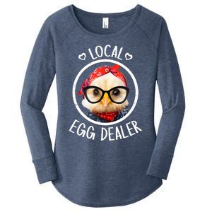 Local Egg Dealer for Chicken Farms and Farmers Funny Chicken Women's Perfect Tri Tunic Long Sleeve Shirt