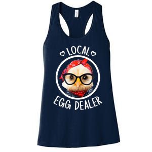 Local Egg Dealer for Chicken Farms and Farmers Funny Chicken Women's Racerback Tank