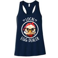 Local Egg Dealer for Chicken Farms and Farmers Funny Chicken Women's Racerback Tank