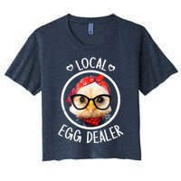 Local Egg Dealer for Chicken Farms and Farmers Funny Chicken Women's Crop Top Tee