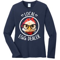 Local Egg Dealer for Chicken Farms and Farmers Funny Chicken Ladies Long Sleeve Shirt