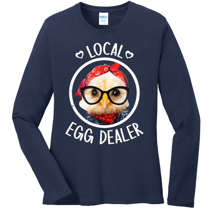 Local Egg Dealer for Chicken Farms and Farmers Funny Chicken Ladies Long Sleeve Shirt