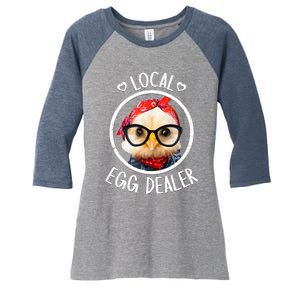 Local Egg Dealer for Chicken Farms and Farmers Funny Chicken Women's Tri-Blend 3/4-Sleeve Raglan Shirt