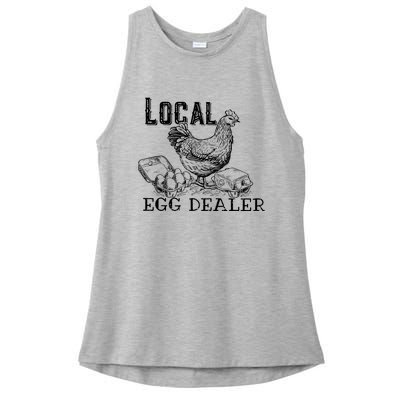 Local Egg Dealer Funny Bleached Chicken Lover Farm Farmer Ladies PosiCharge Tri-Blend Wicking Tank