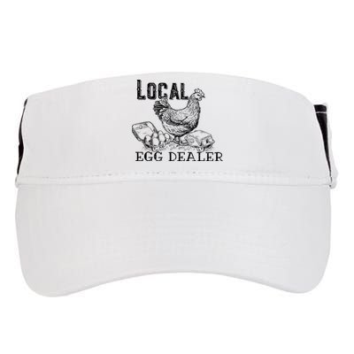 Local Egg Dealer Funny Bleached Chicken Lover Farm Farmer Adult Drive Performance Visor